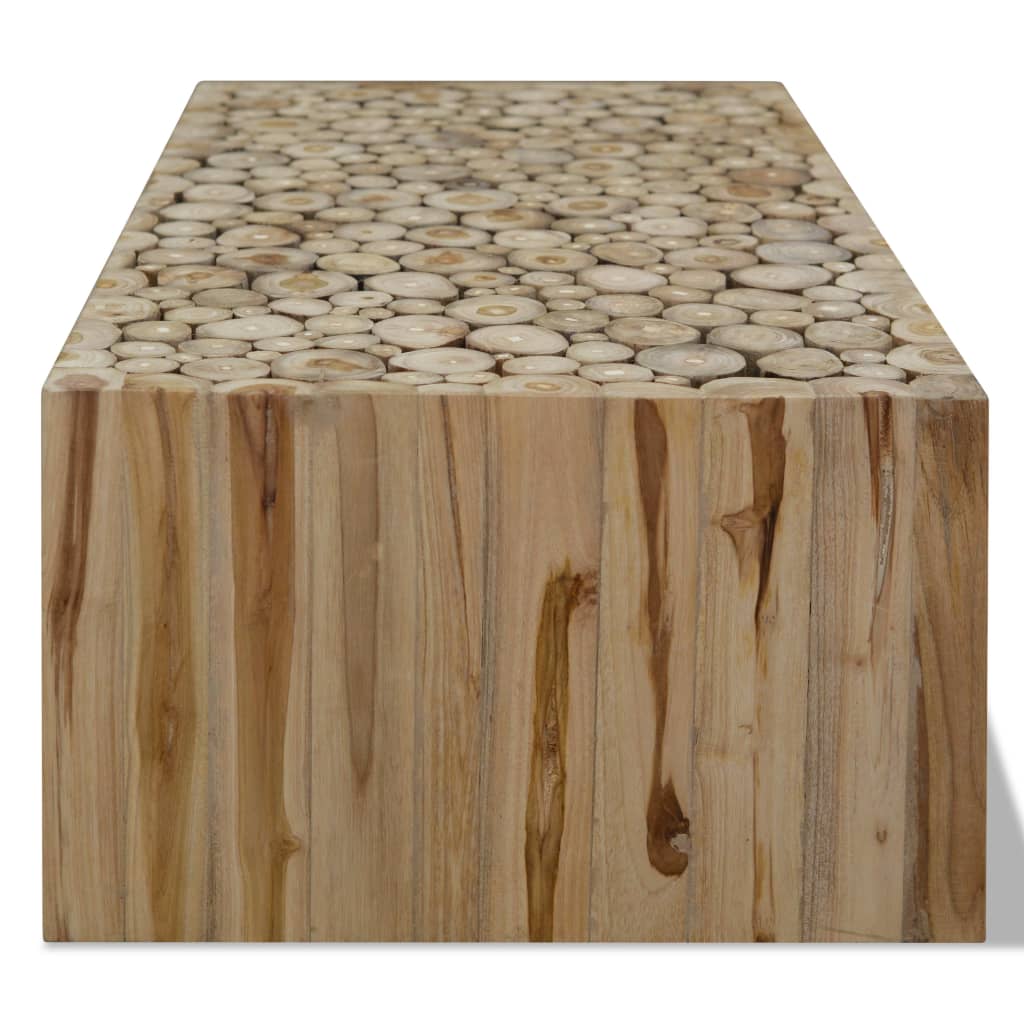 vidaXL Table basse en teck massif 90 x 50 x 30 cm