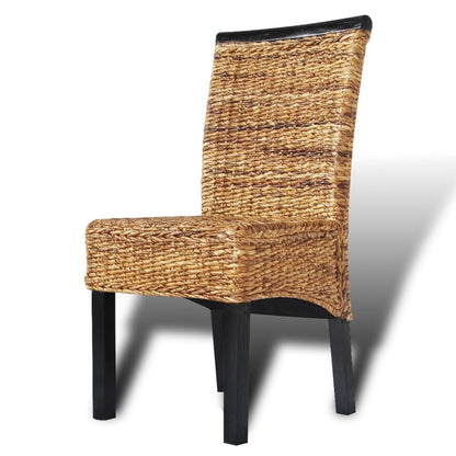 vidaXL Chaises de salle à manger 4 pcs Abaca et bois de manguier massif
