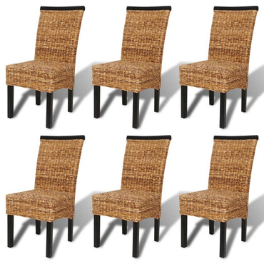 vidaXL Esszimmerstühle 6 Stk. Abaca und Mango Massivholz
