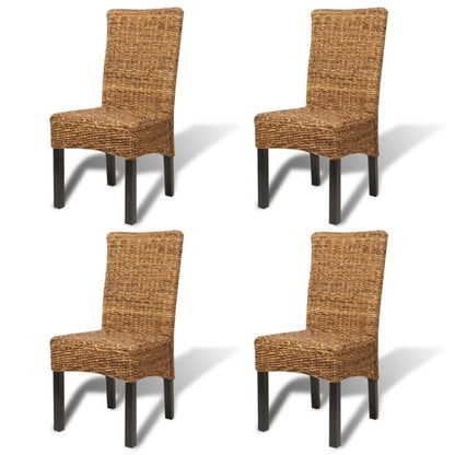 vidaXL Esszimmerstühle 4 Stk. Abaca und Mango Massivholz