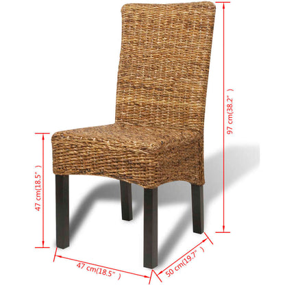 vidaXL Esszimmerstühle 4 Stk. Abaca und Mango Massivholz