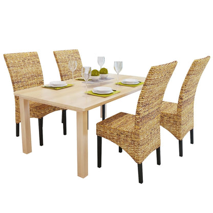vidaXL Esszimmerstühle 4 Stk. Abaca und Mango Massivholz