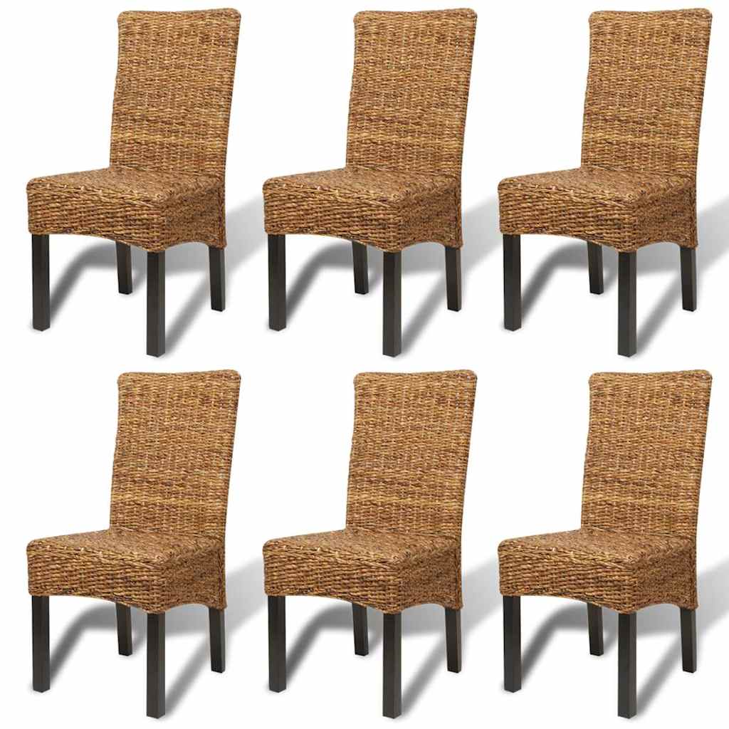 vidaXL Chaises de salle à manger 6 pcs. Abaca et bois de manguier massif