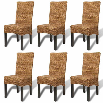 vidaXL Chaises de salle à manger 6 pcs. Abaca et bois de manguier massif