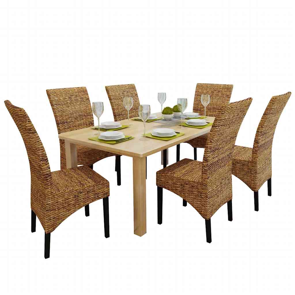 vidaXL Chaises de salle à manger 6 pcs. Abaca et bois de manguier massif