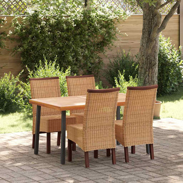 vidaXL Esszimmerstühle 4 Stk. Braun Natur Rattan