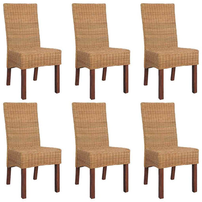 vidaXL Chaises de salle à manger 6 pcs Rotin naturel Marron