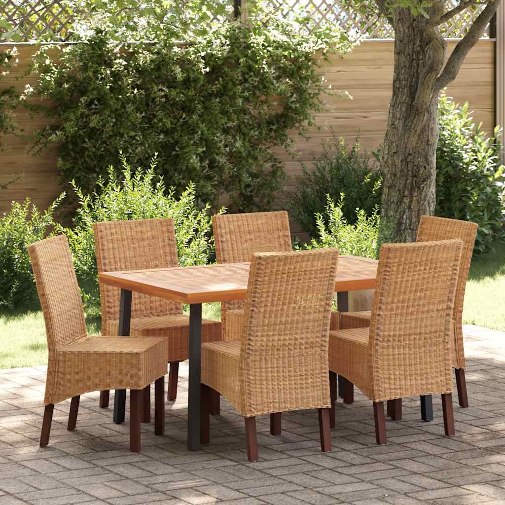 vidaXL Chaises de salle à manger 6 pcs Rotin naturel Marron