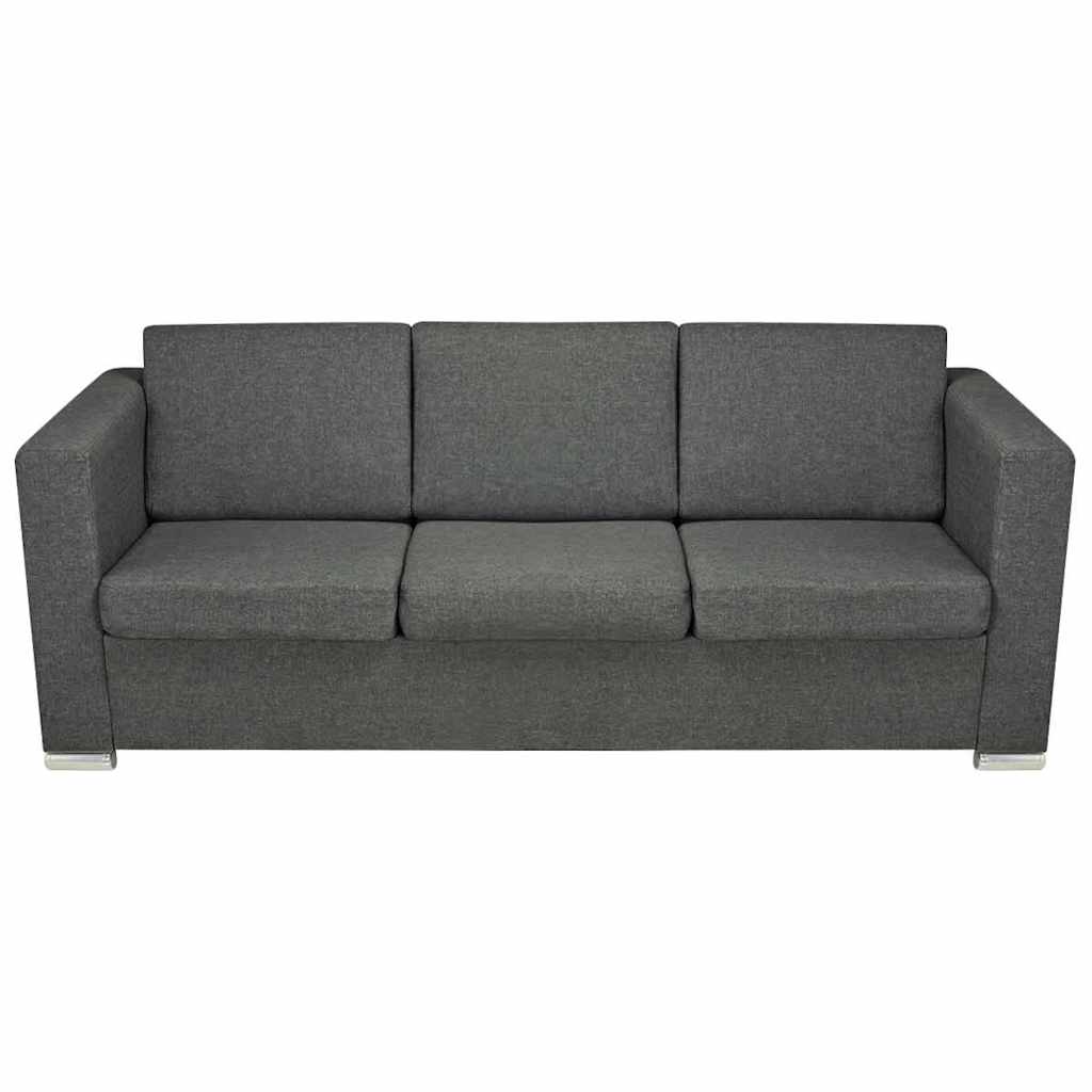 vidaXL Zweiteilige Sofagarnitur Stoff Dunkelgrau