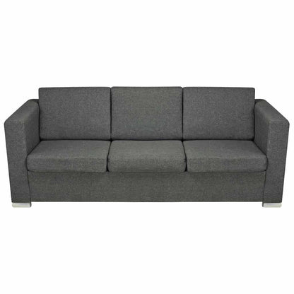vidaXL Zweiteilige Sofagarnitur Stoff Dunkelgrau