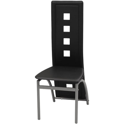vidaXL Chaises de salle à manger 6 pcs Similicuir Noir