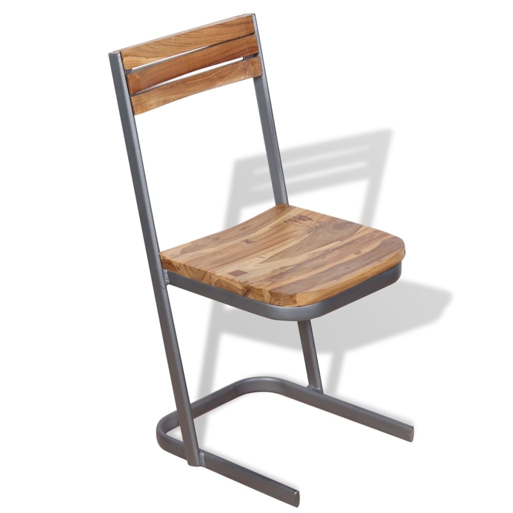 vidaXL Chaises de salle à manger 4 pcs Bois de teck massif
