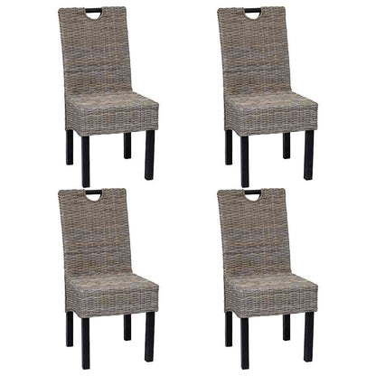 vidaXL Chaises de salle à manger 4 pcs. Rotin Kubu Bois de manguier