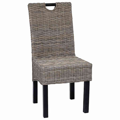 vidaXL Chaises de salle à manger 4 pcs. Rotin Kubu Bois de manguier