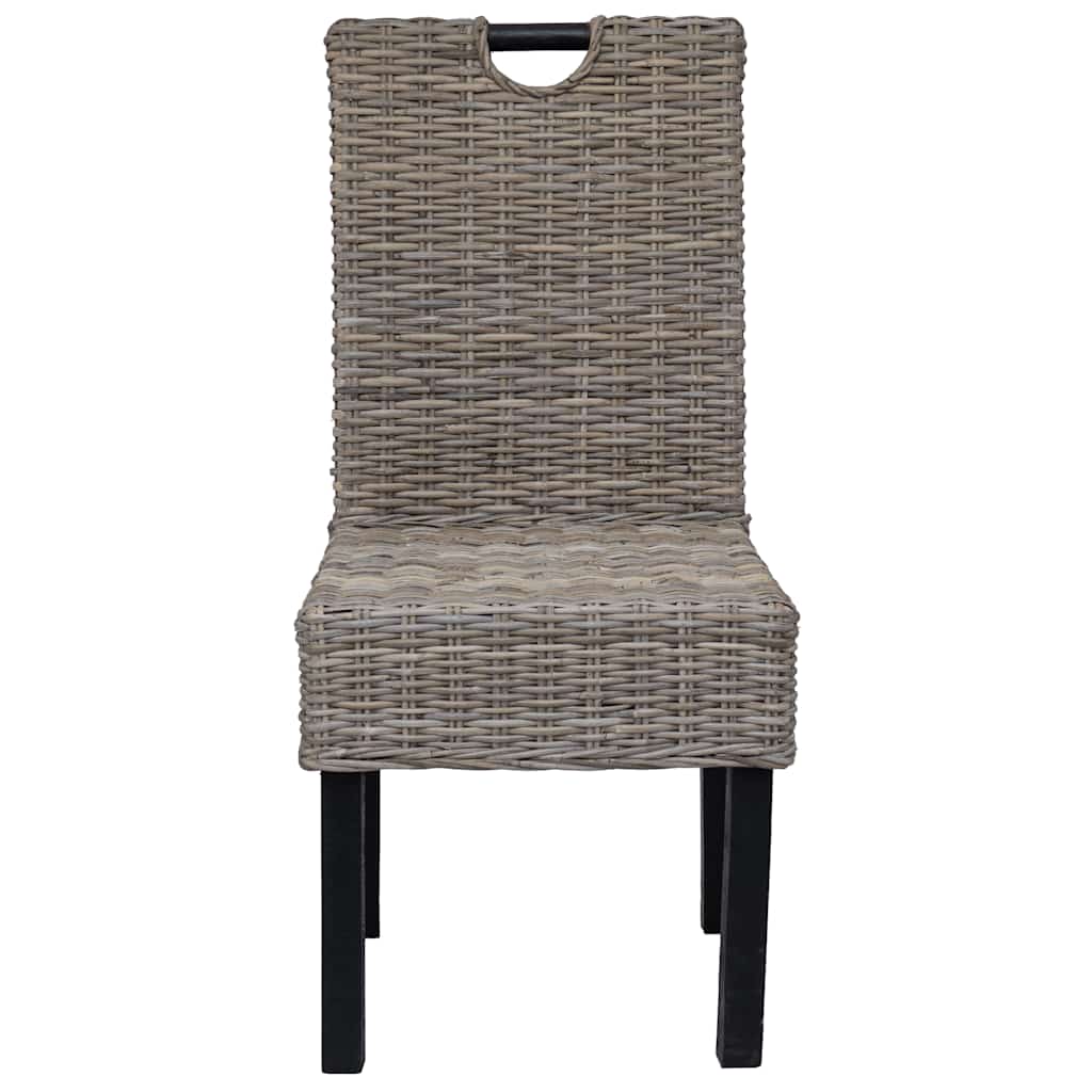 vidaXL Chaises de salle à manger 4 pcs. Rotin Kubu Bois de manguier