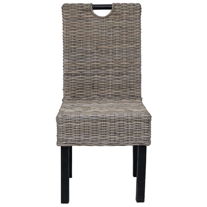 vidaXL Chaises de salle à manger 4 pcs. Rotin Kubu Bois de manguier