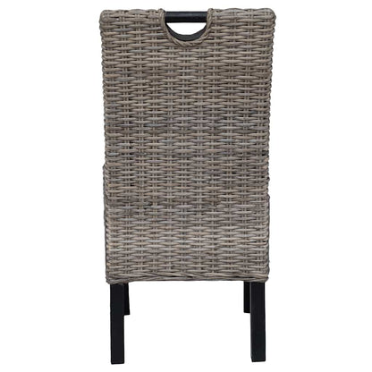 vidaXL Chaises de salle à manger 4 pcs. Rotin Kubu Bois de manguier