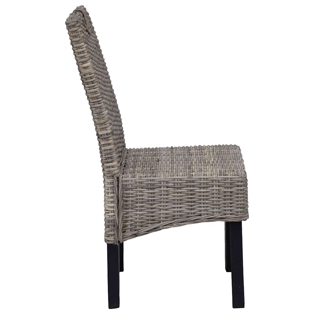 vidaXL Chaises de salle à manger 6 pcs. Rotin Kubu Bois de manguier