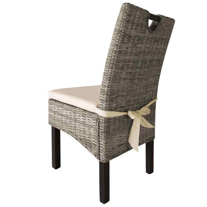 vidaXL Chaises de salle à manger 6 pcs. Rotin Kubu Bois de manguier