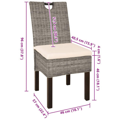 vidaXL Chaises de salle à manger 6 pcs. Rotin Kubu Bois de manguier