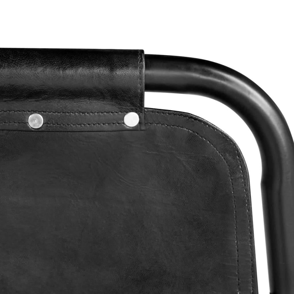 vidaXL Chaises de salle à manger 6 pcs Cuir véritable Noir