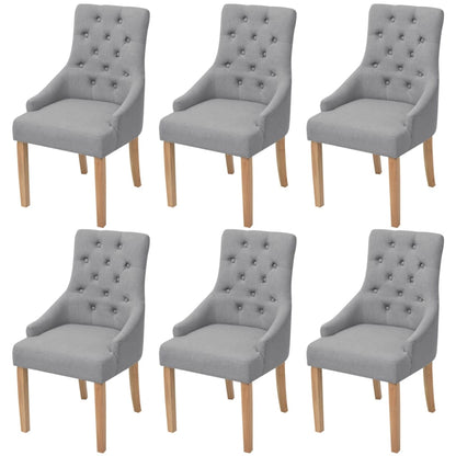 vidaXL Chaises de salle à manger 6 pcs Gris clair Tissu