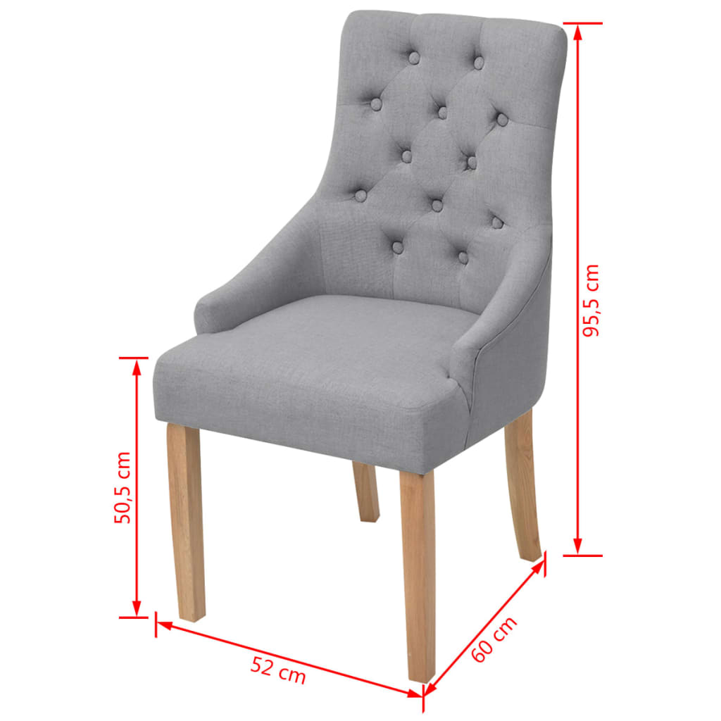 vidaXL Chaises de salle à manger 6 pcs Gris clair Tissu