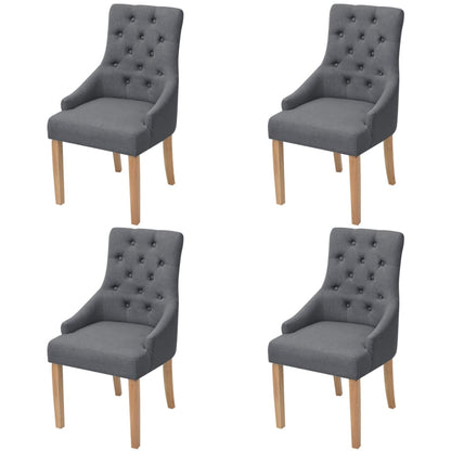 vidaXL Chaises de salle à manger 4 pcs Gris foncé Tissu