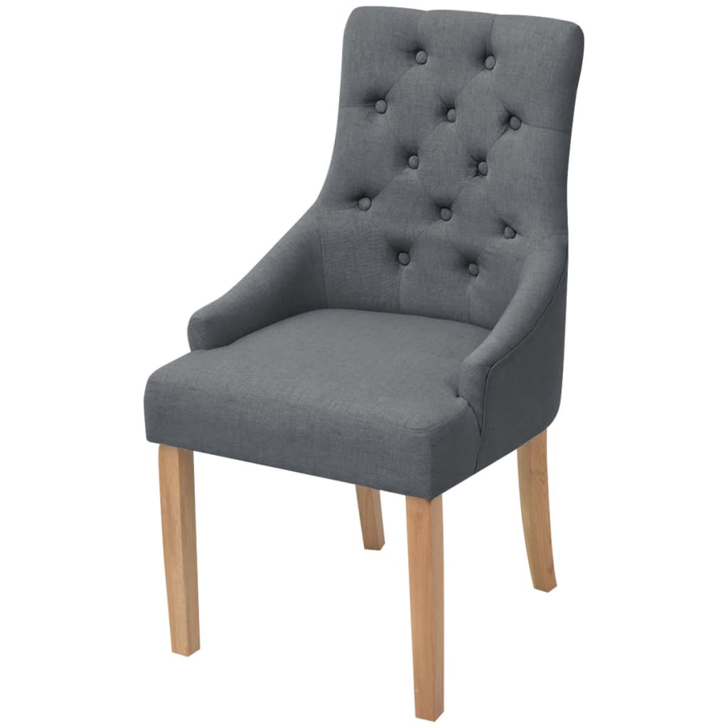 vidaXL Chaises de salle à manger 4 pcs Gris foncé Tissu