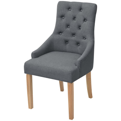 vidaXL Chaises de salle à manger 4 pcs Gris foncé Tissu