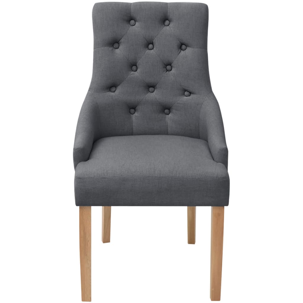 vidaXL Chaises de salle à manger 4 pcs Gris foncé Tissu