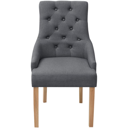 vidaXL Chaises de salle à manger 4 pcs Gris foncé Tissu