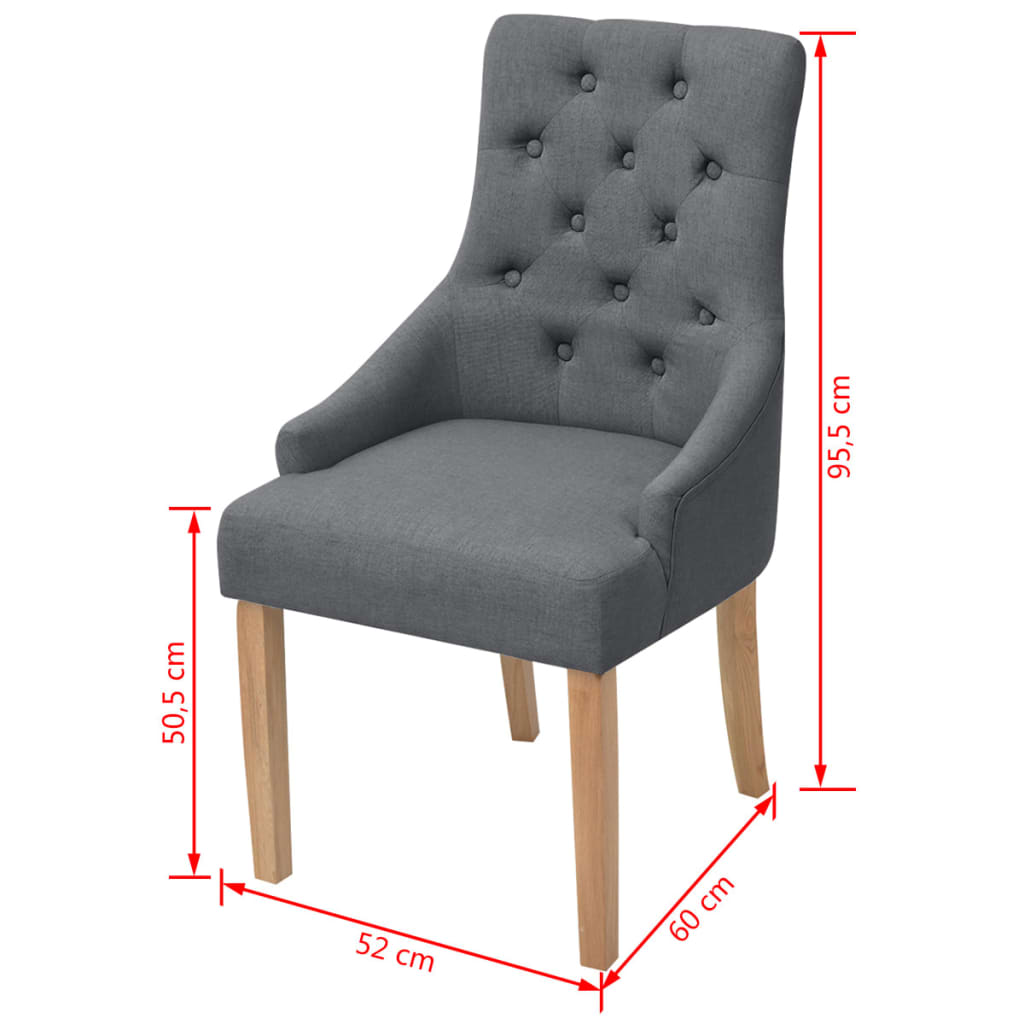 vidaXL Chaises de salle à manger 4 pcs Gris foncé Tissu