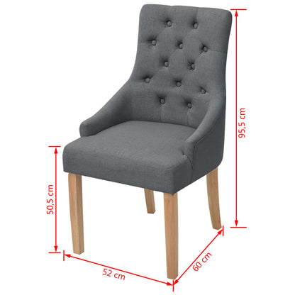 vidaXL Chaises de salle à manger 4 pcs Gris foncé Tissu
