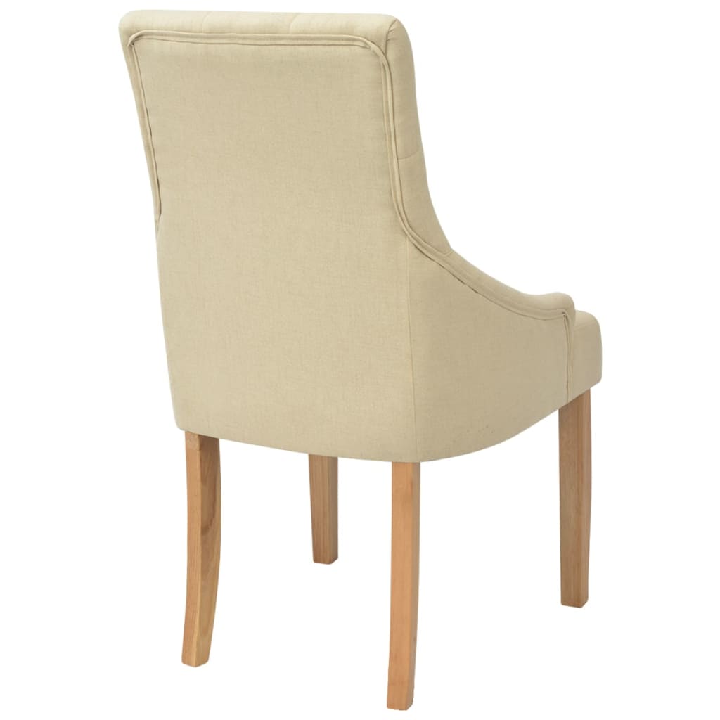 vidaXL Chaises de salle à manger 6 pcs Crème Tissu