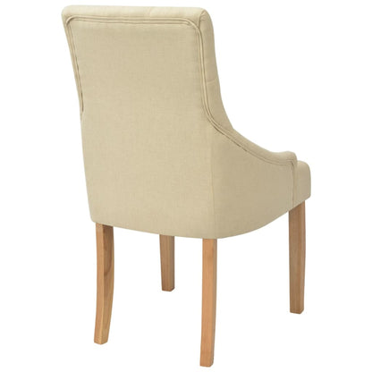 vidaXL Chaises de salle à manger 6 pcs Crème Tissu