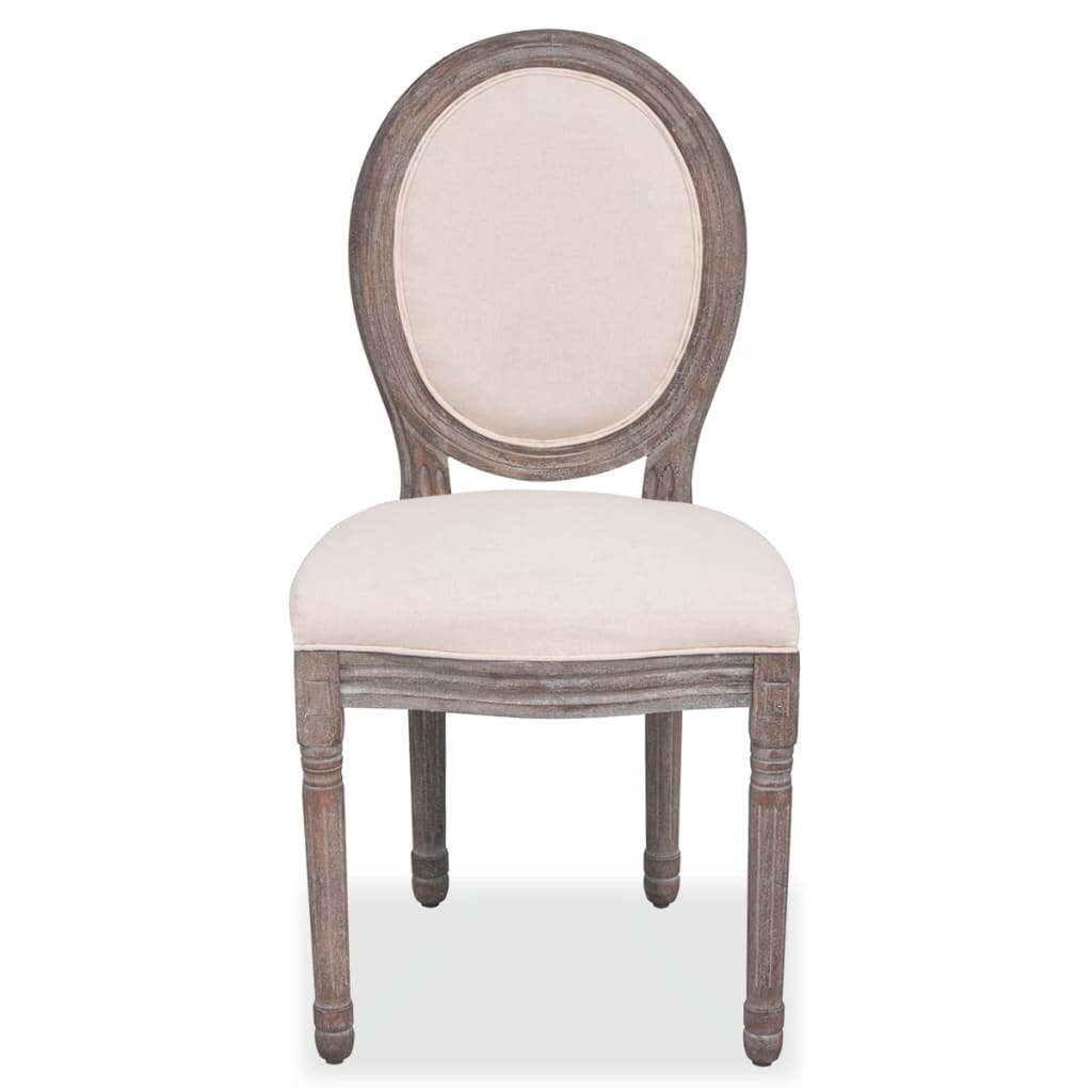 vidaXL Chaises de salle à manger 6 pcs Crème Tissu