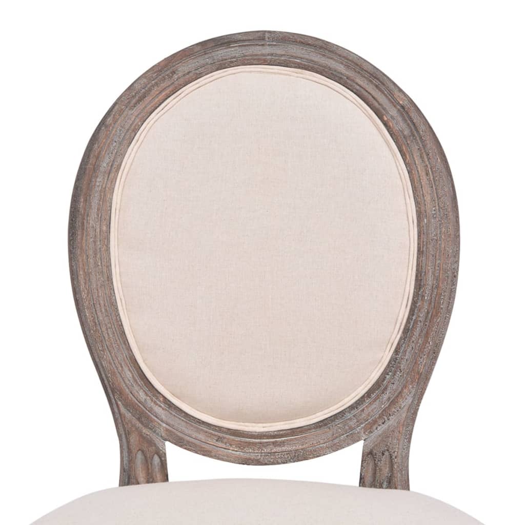 vidaXL Chaises de salle à manger 6 pcs Crème Tissu