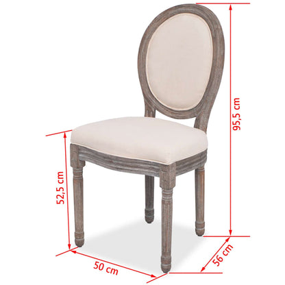 vidaXL Chaises de salle à manger 6 pcs Crème Tissu