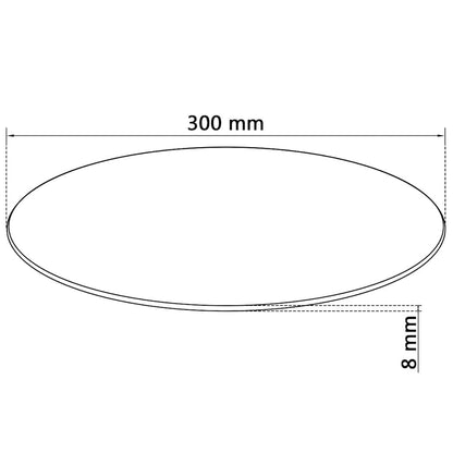 vidaXL Plateau de table en verre trempé rond 300 mm