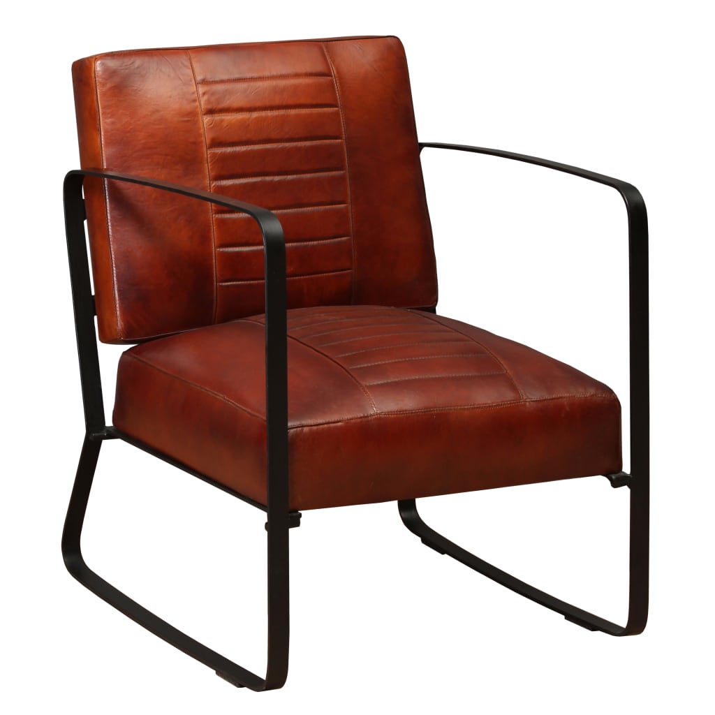 vidaXL Loungesessel Braun Echtleder