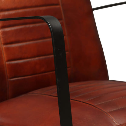 vidaXL Loungesessel Braun Echtleder