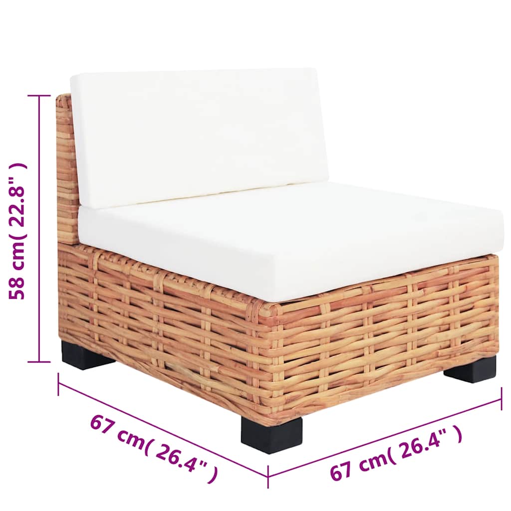 vidaXL Sofagarnitur 18-tlg. Natürliches Rattan