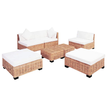 vidaXL Sofagarnitur 18-tlg. Natürliches Rattan