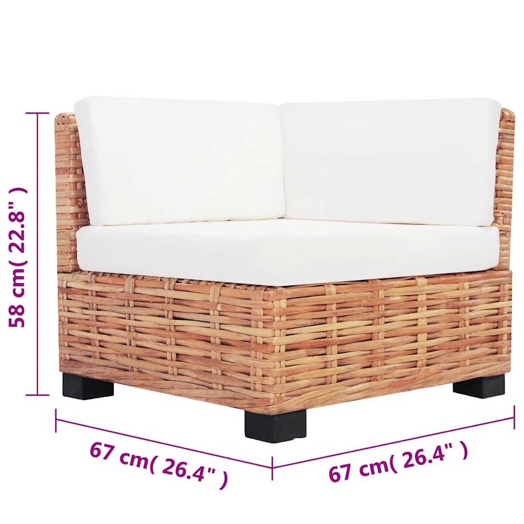 vidaXL Sofagarnitur 18-tlg. Natürliches Rattan