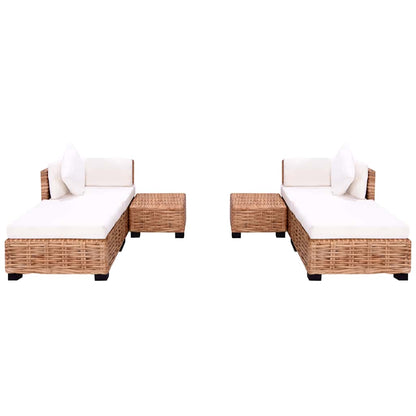 vidaXL Sofagarnitur 16-tlg. Natürliches Rattan