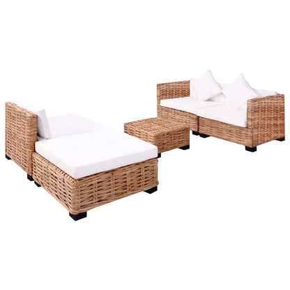 vidaXL Sofagarnitur 14-tlg. Natürliches Rattan