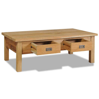 vidaXL Table basse en teck massif 100x60x35 cm
