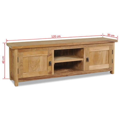 vidaXL Meuble TV en teck massif 120x30x40 cm