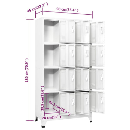 vidaXL Schließfachschrank mit 12 Fächern 90x45x180 cm